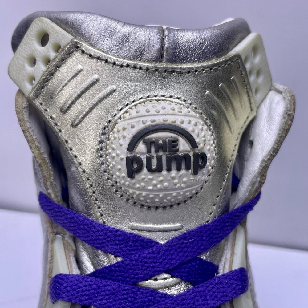 Reebok Shaq Attaq Celebrate Silver Italian Pellegrini Leather Men's Size 11.5